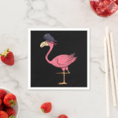 Pirate Pink Flamingo mit Eyepatehalpie Serviette (Beispiel)