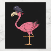 Pirate Pink Flamingo mit Eyepatehalpie Weinetikett (Einzelnes Label)