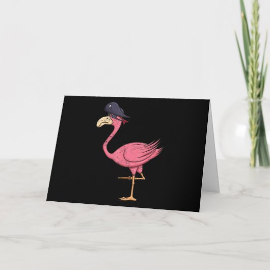 Pirate Pink Flamingo With Eyepatch Halloween Dankeskarte (Vorderseite)