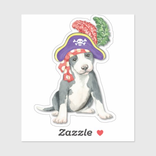 Pirate Pit Bull Vinyl Sticker (Blatt)