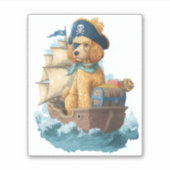 Pirate Poodle � Funny Sea Dog Aufkleber (Vorderseite)