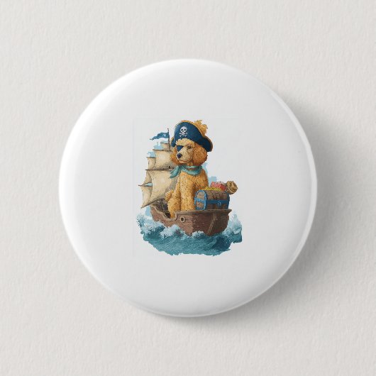 Pirate Poodle � Funny Sea Dog Button (Vorderseite)