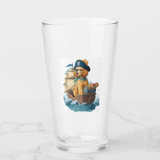 Pirate Poodle � Funny Sea Dog Glas (Vorderseite)