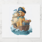 Pirate Poodle � Funny Sea Dog Schaumweinetikett (Einzelnes Label)