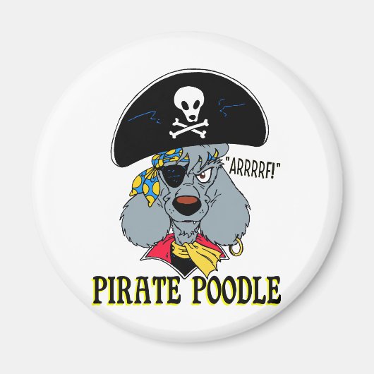 Pirate Poodle Magnet (Vorne)
