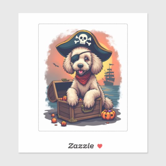Pirate Poodle Plunder Aufkleber (Blatt)