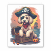 Pirate Poodle Plunder Aufkleber (Vorderseite)