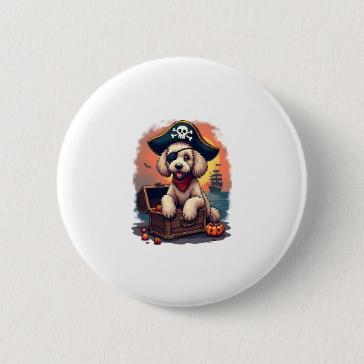 Pirate Poodle Plunder Button (Vorderseite)