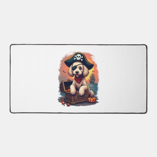 Pirate Poodle Plunder Schreibtischunterlage (Vorderseite)