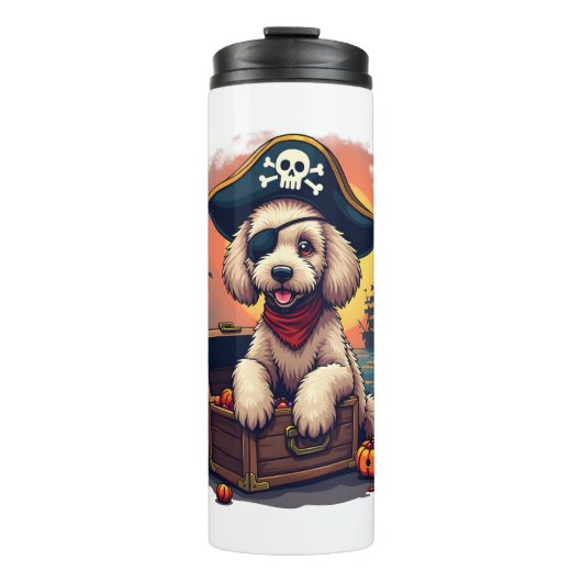 Pirate Poodle Plunder Thermosbecher (Vorderseite)
