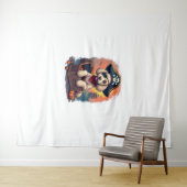 Pirate Poodle Plunder Wandteppich (Beispiel (Horizontal))