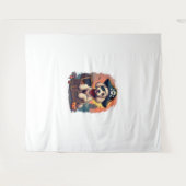 Pirate Poodle Plunder Wandteppich (Vorderseite (Horizontal))