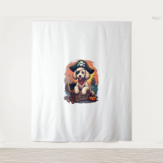 Pirate Poodle Plunder Wandteppich (Vorderseite)