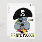 Pirate Poodle Postkarte (Vorne/Hinten)