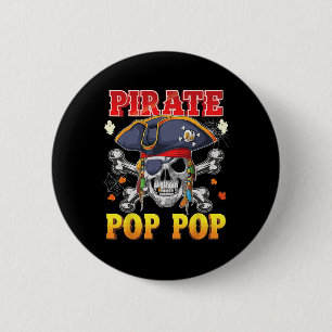 Pirate Pop-Pop Skull Crossbones Halloween Kostüm Button