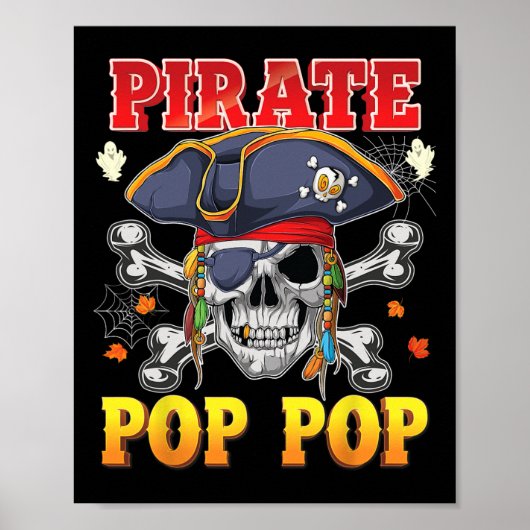 Pirate Pop-Pop Skull Crossbones Halloween Kostüm Poster (Vorne)