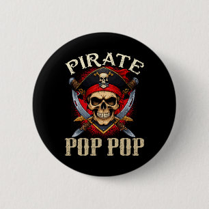 Pirate Pop Pop Skull Piratenflagge Halloween Pirat Button