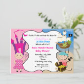 Pirate Princess Babies Baby Shower Einladung (Stehend Vorderseite)