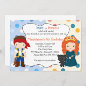 Pirate Princess Einladung Kindergeburtstag Party (Vorne/Hinten)