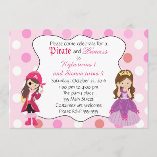 Pirate Princess Girl Geburtstagsparty Einladung