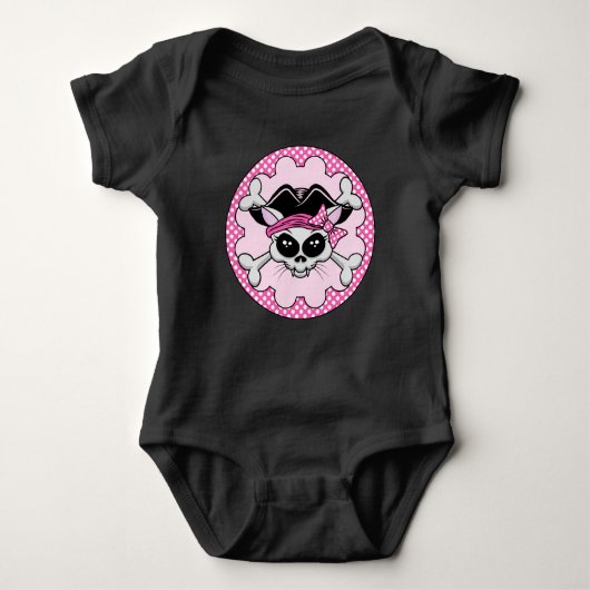 Pirate Princess Kitty Skull Baby Strampler (Vorderseite)