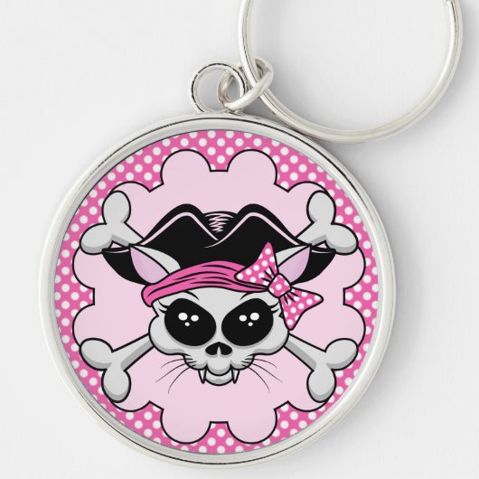 Pirate Princess Kitty Skull Schlüsselanhänger (Vorne)