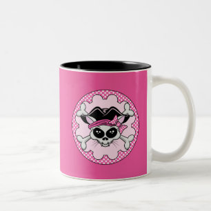 Pirate Princess Kitty Skull Zweifarbige Tasse