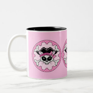 Pirate Princess Kitty Skull Zweifarbige Tasse
