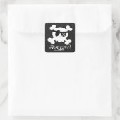 Pirate Quadratischer Aufkleber (Tasche)