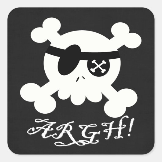 Pirate Quadratischer Aufkleber (Vorderseite)