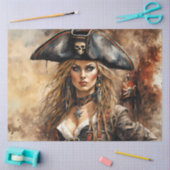 Pirate Queen | Nautical Caribbean Decoupage Paper Seidenpapier (Basteln)