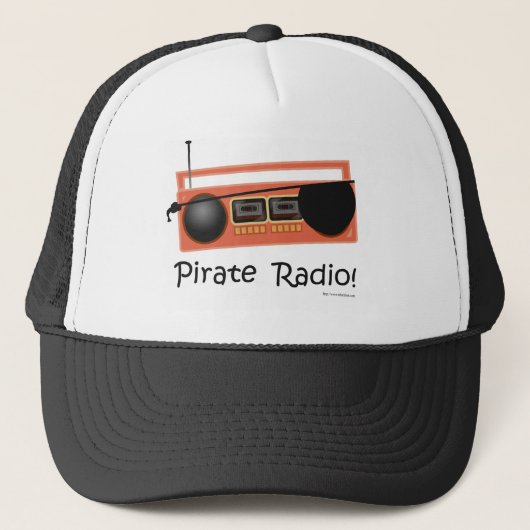 Pirate Radio Funny Music Cartoon Design Truckerkappe (Vorderseite)