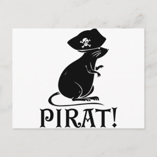 Pirate Rat   Pirate House Rat Rodent Gift Postkarte