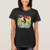Pirate Rex Dinosaur retro sunset Pie math T-Shirt (Vorderseite)