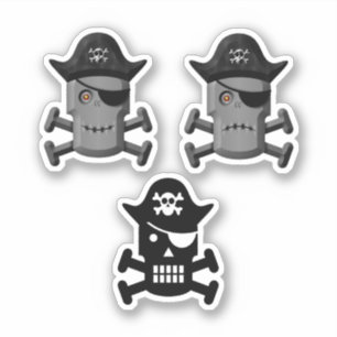 Pirate Robot Piratenflagge 3 Pack Aufkleber
