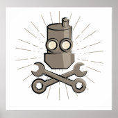 Pirate Robot - Piratenflagge - Variante 01 Poster (Vorne)