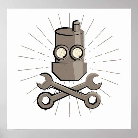 Pirate Robot - Piratenflagge - Variante 01 Poster (Vorne)