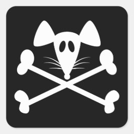 Pirate Rodent Quadratischer Aufkleber