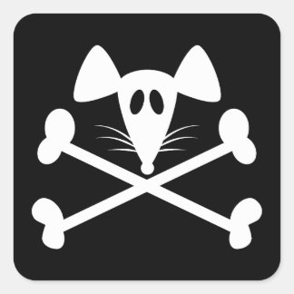 Pirate Rodent Quadratischer Aufkleber