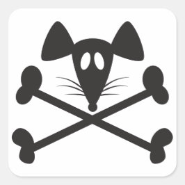 Pirate Rodent Quadratischer Aufkleber