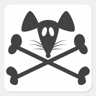 Pirate Rodent Quadratischer Aufkleber