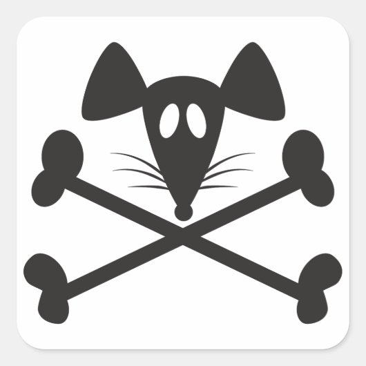 Pirate Rodent Quadratischer Aufkleber (Vorderseite)
