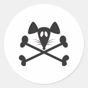 Pirate Rodent Runder Aufkleber