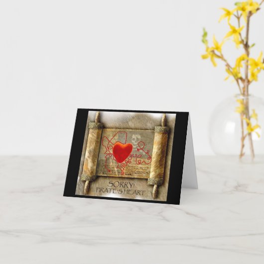 Pirate s Herz Karte (Gelbe Blume)