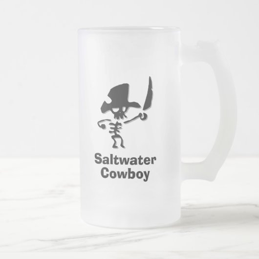 Pirate Saltwater Cowboy Mattglas Bierglas (Rechts)