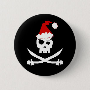 Pirate Santa Button