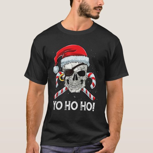 Pirate Santa Christmas Boys Men Yo ho ho Xmas Gif T-Shirt (Vorderseite)