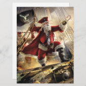 Pirate Santa Feiertagskarte (Vorne/Hinten)