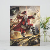 Pirate Santa Feiertagskarte (Stehend Vorderseite)
