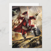 Pirate Santa Feiertagskarte (Vorne/Hinten)